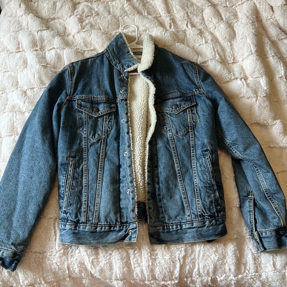 Levi denim fur jacket
